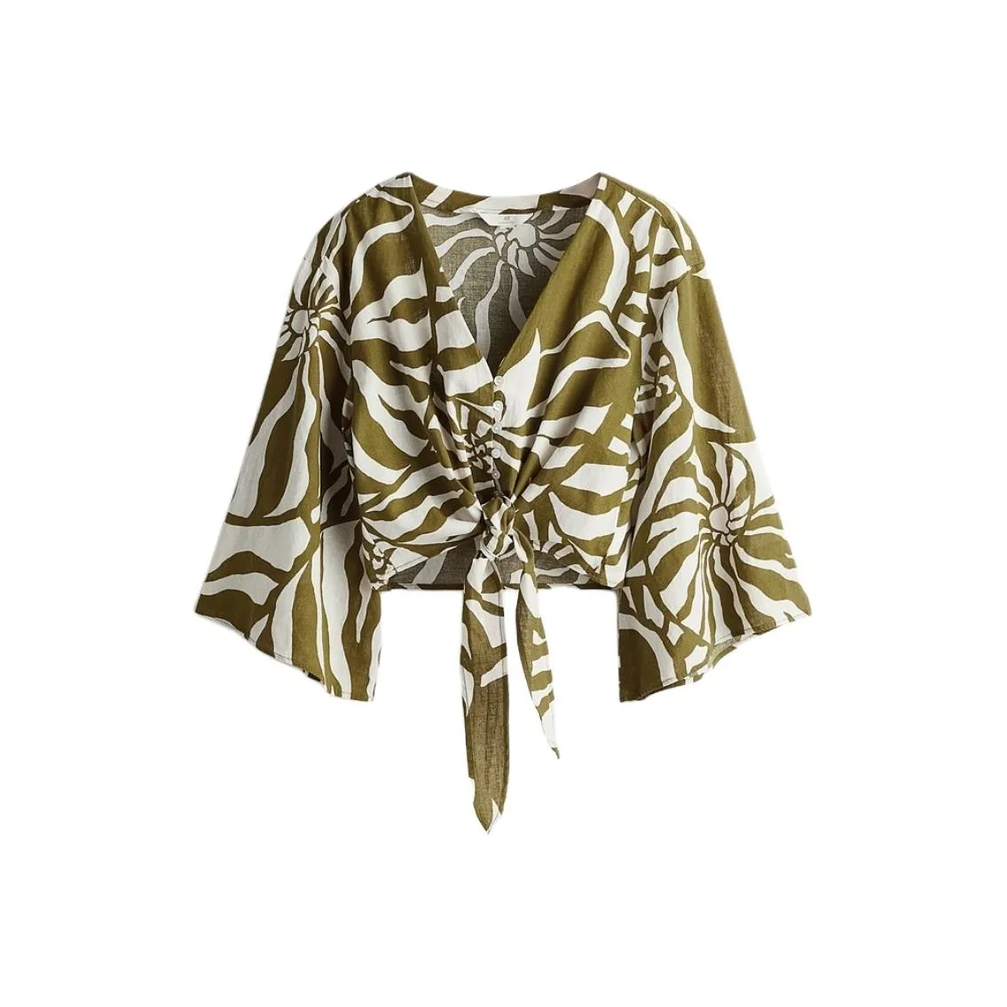 H M Хаки Зеленый Узор Женские Рубашки