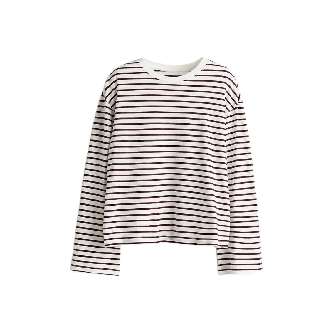 H M Темно-красный Полосы Женские T-рубашки