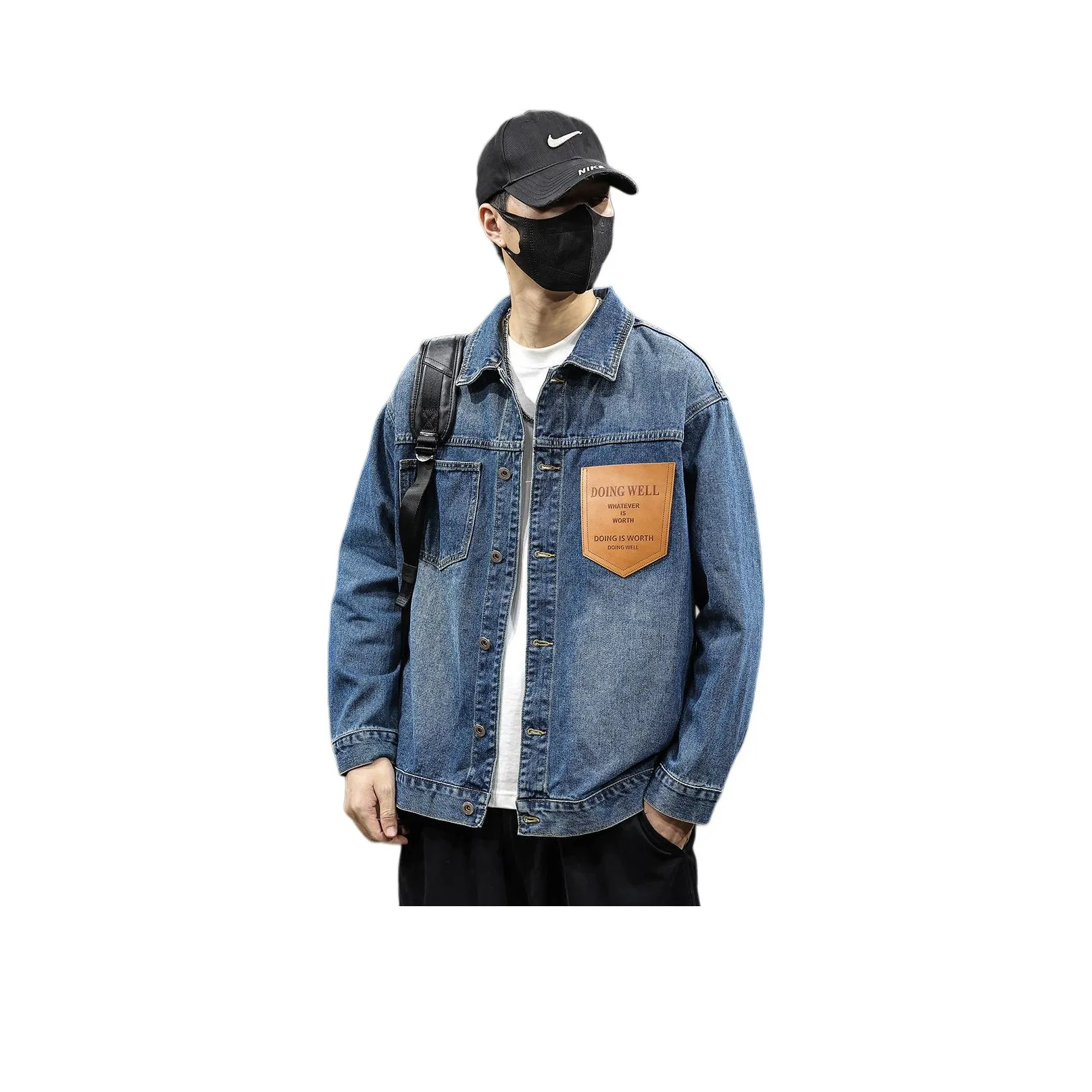 Tonlion Винтажный синий унисекс рубашки