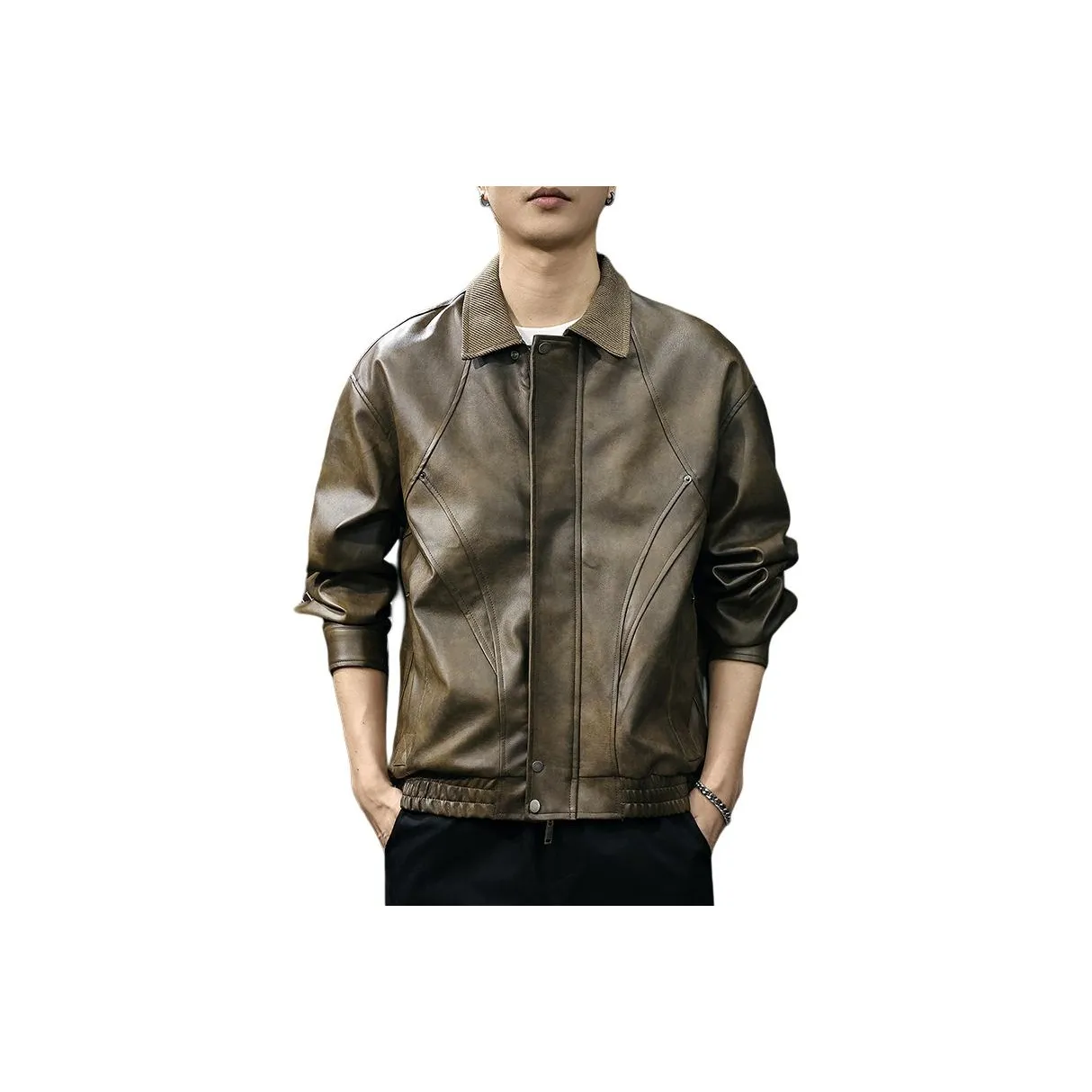 QIANJINNIU Кожа Куртка Мужская