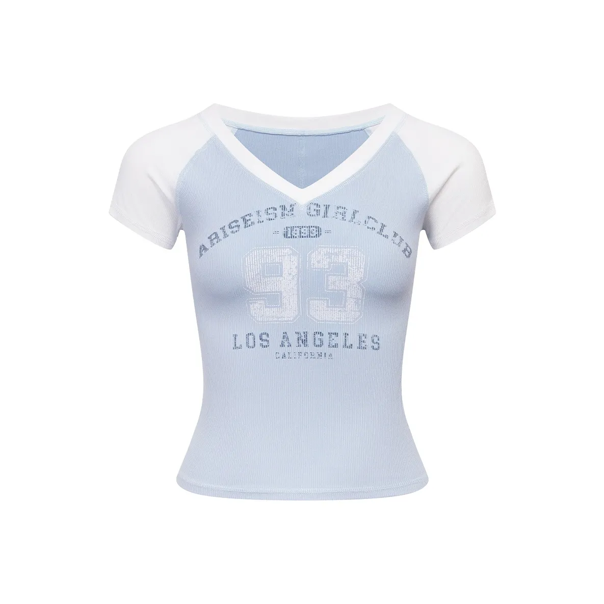 Ariseism V-образный вырез реглан с цветовыми блоками короткий рукав футболки для женщин летний облегающий крой топ для женщин