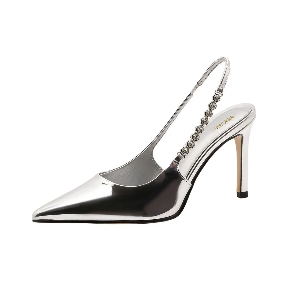 WECKER Туфли на высоком каблуке Женские Серебряные