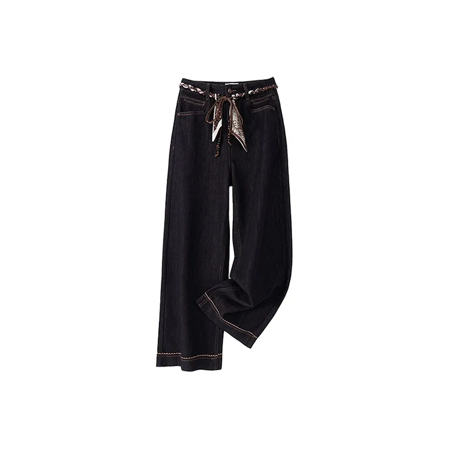 YUNFEIXIU Джинсы Fashion Casual Большой размер Уменьшение Свободный крой Универсальный Anti Aging Элегантность Корейский стиль Осенние Женские