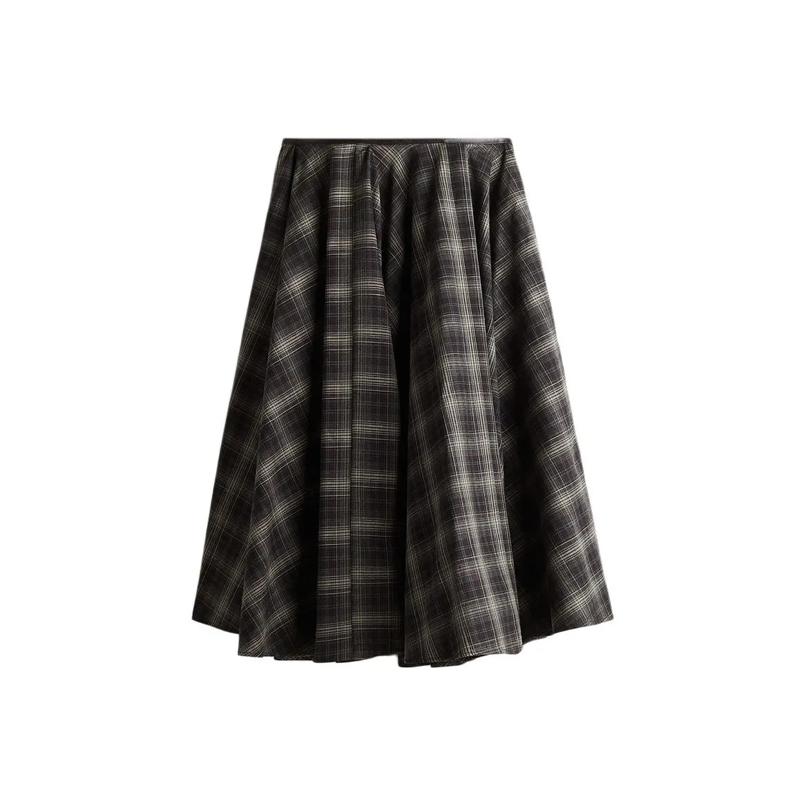 H M Темно-серый Клетка Женская Повседневная Длинная Юбка