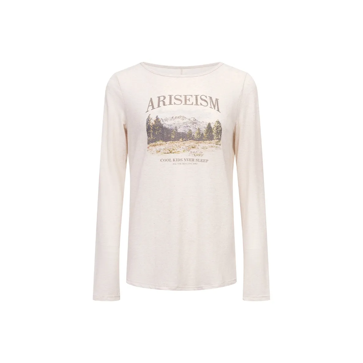 Ariseism Стильный Свободный крой Длинный рукав Т-рубашка Топ для женских в AUTUMN Женские