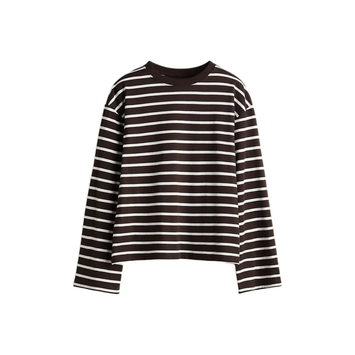H M Темно-коричневый Полосы Женские T-рубашки