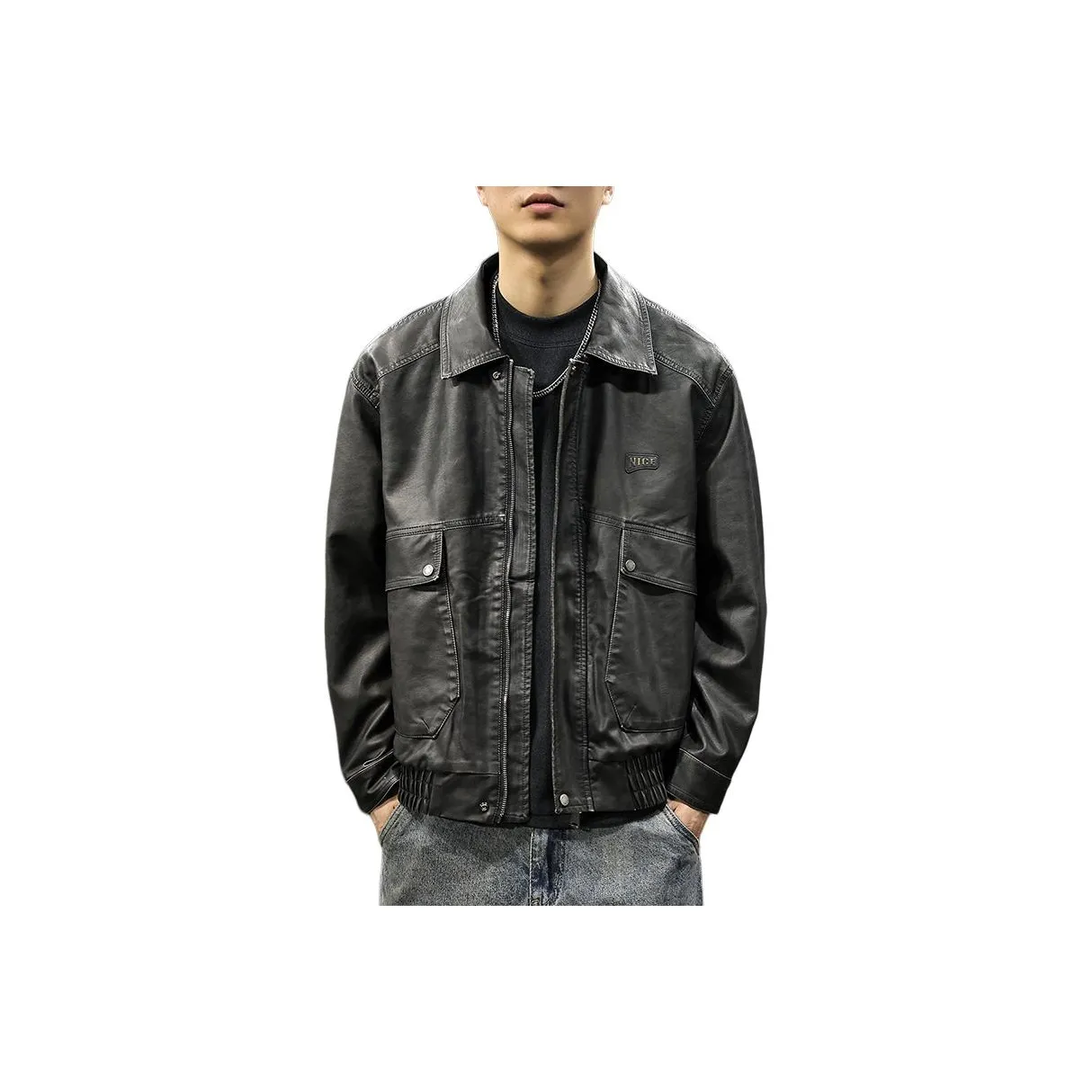 QIANJINNIU Кожа Куртка Мужская