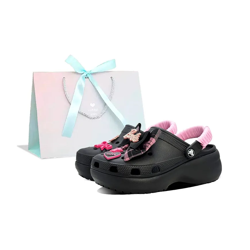 Crocs Classic Platform Clog Тапочки Женские Черные