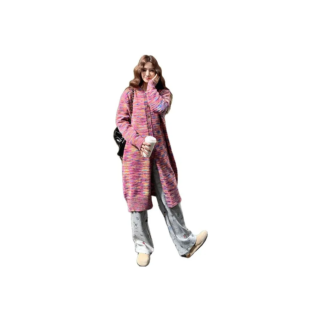 OURUOKE Радужный кардиган женский трикотаж