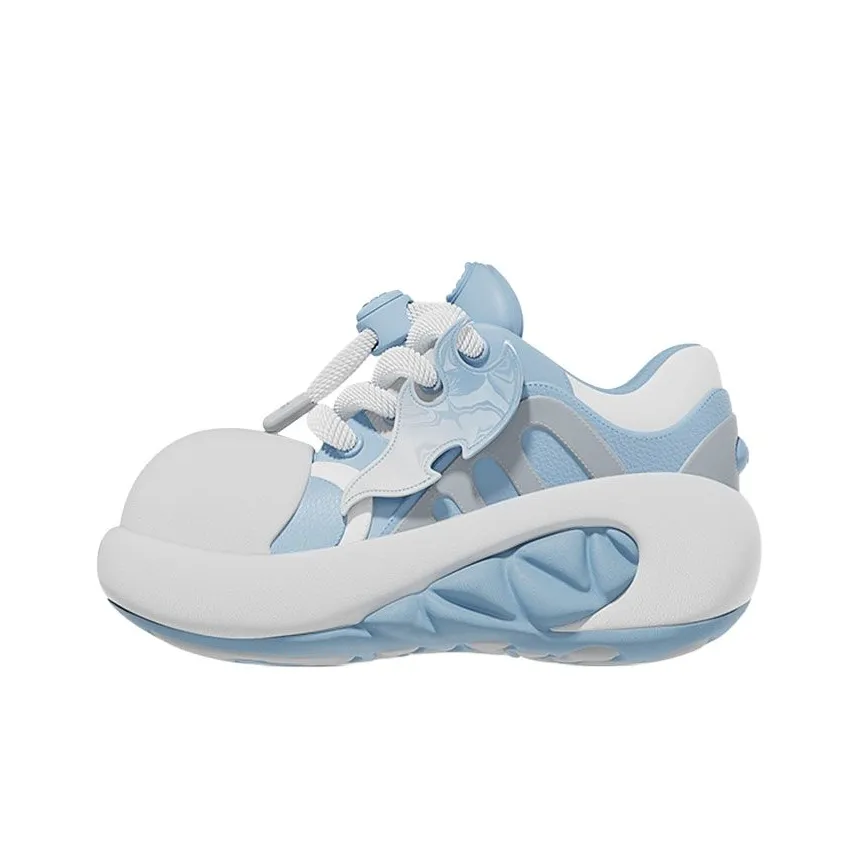 CHIKOKU Chunky Sneakers Women's Low-Top Little Calcium Blue
