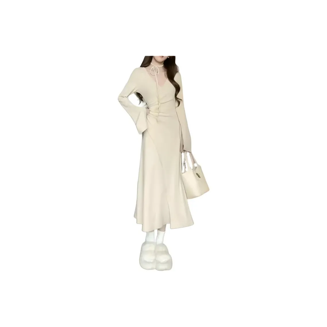 AHRTB Длинное платье с длинными рукавами женское