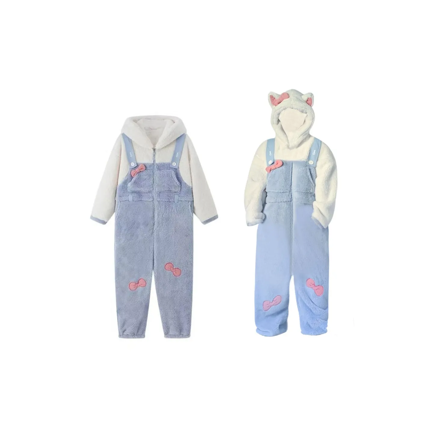 TLXT Мужской и Женский Парный Синий Бант Котенок Унисекс Боди