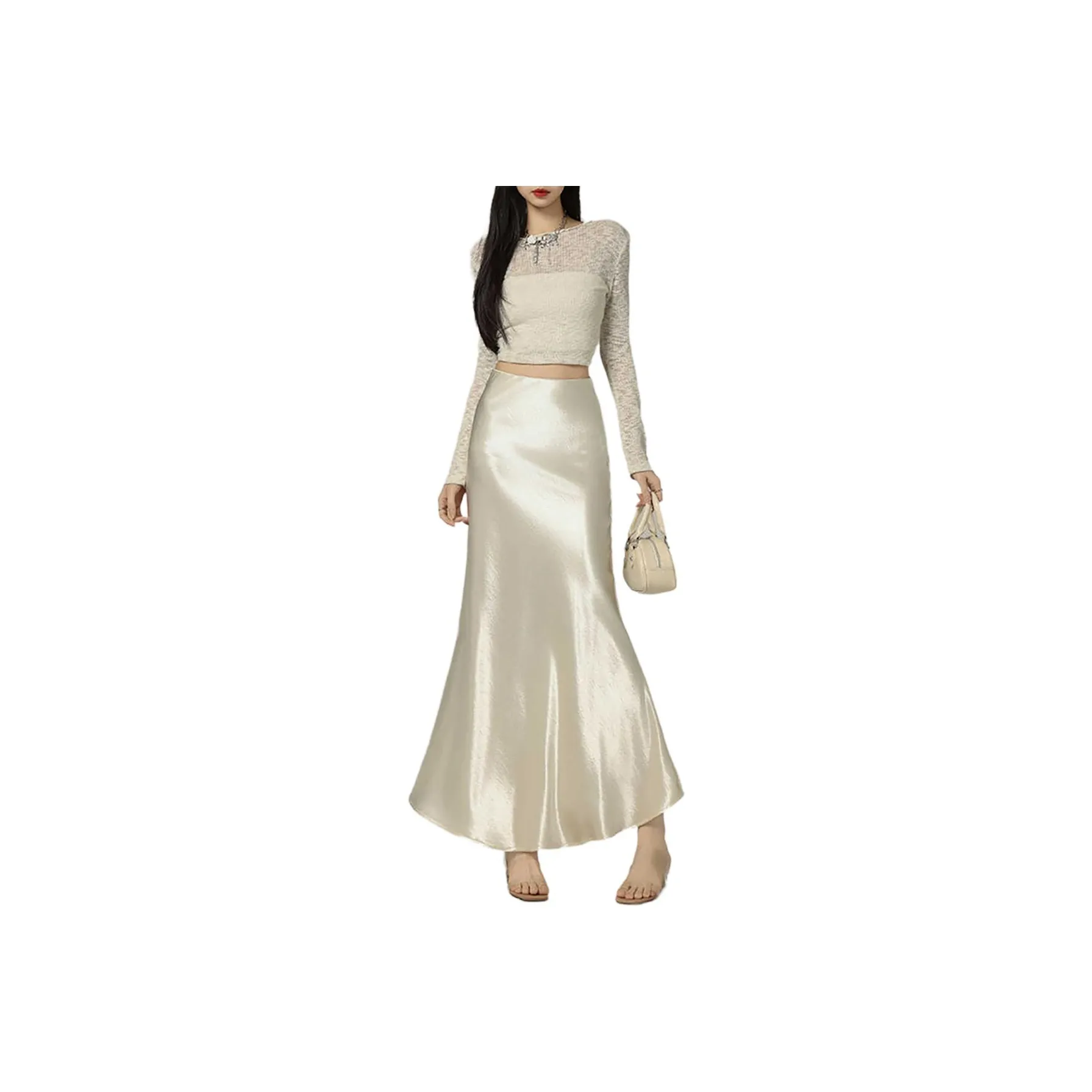 Медовый Повседневный Длинный Юбка Женские