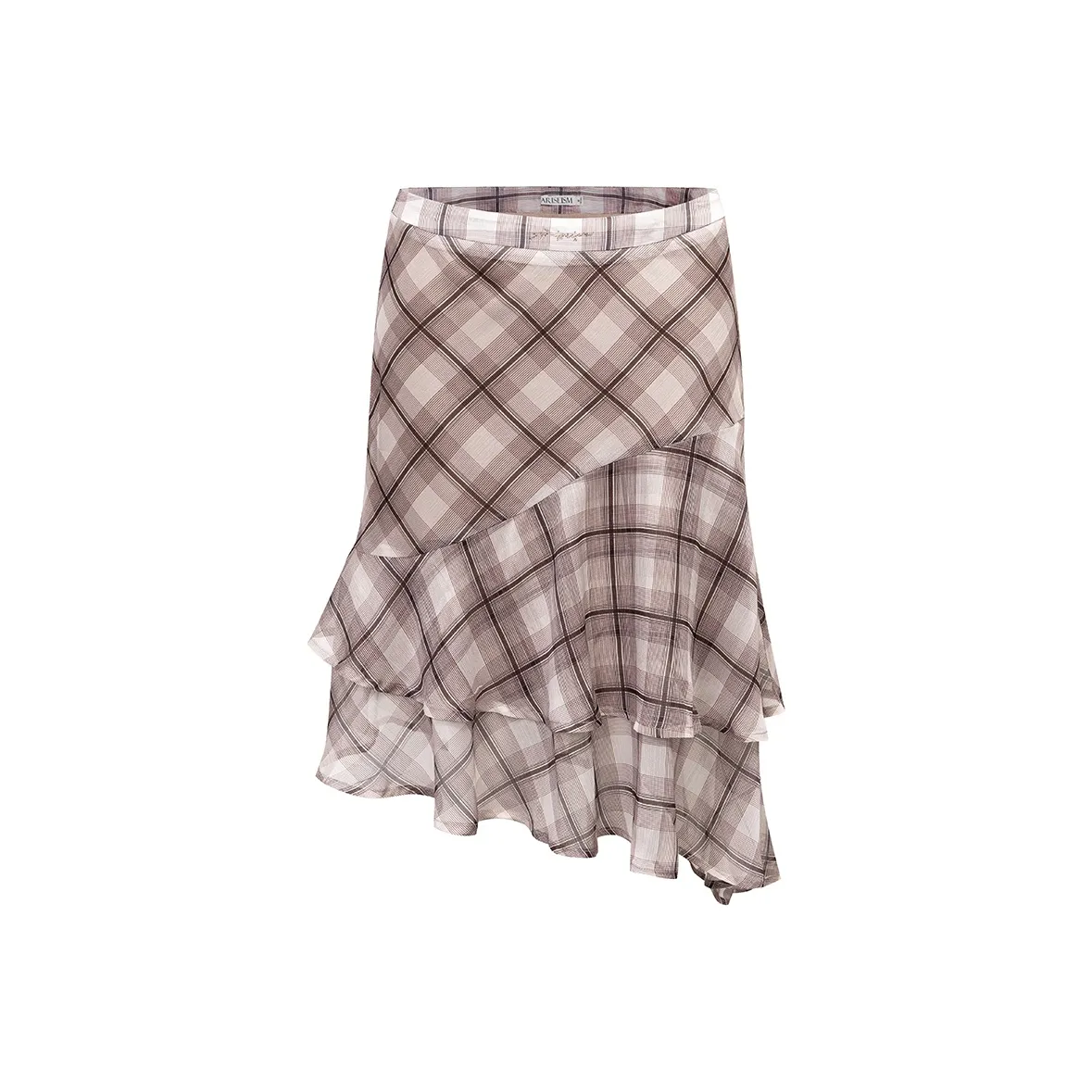 Ariseism Марля Клетчатый Юбка Женские AUTUMN Юбка Повседневный Длинный Юбка Женские