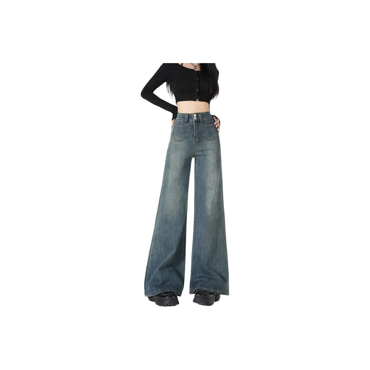 JOPPTI Blue Women's Jeans JOPPTI Синий Женские Джинсы