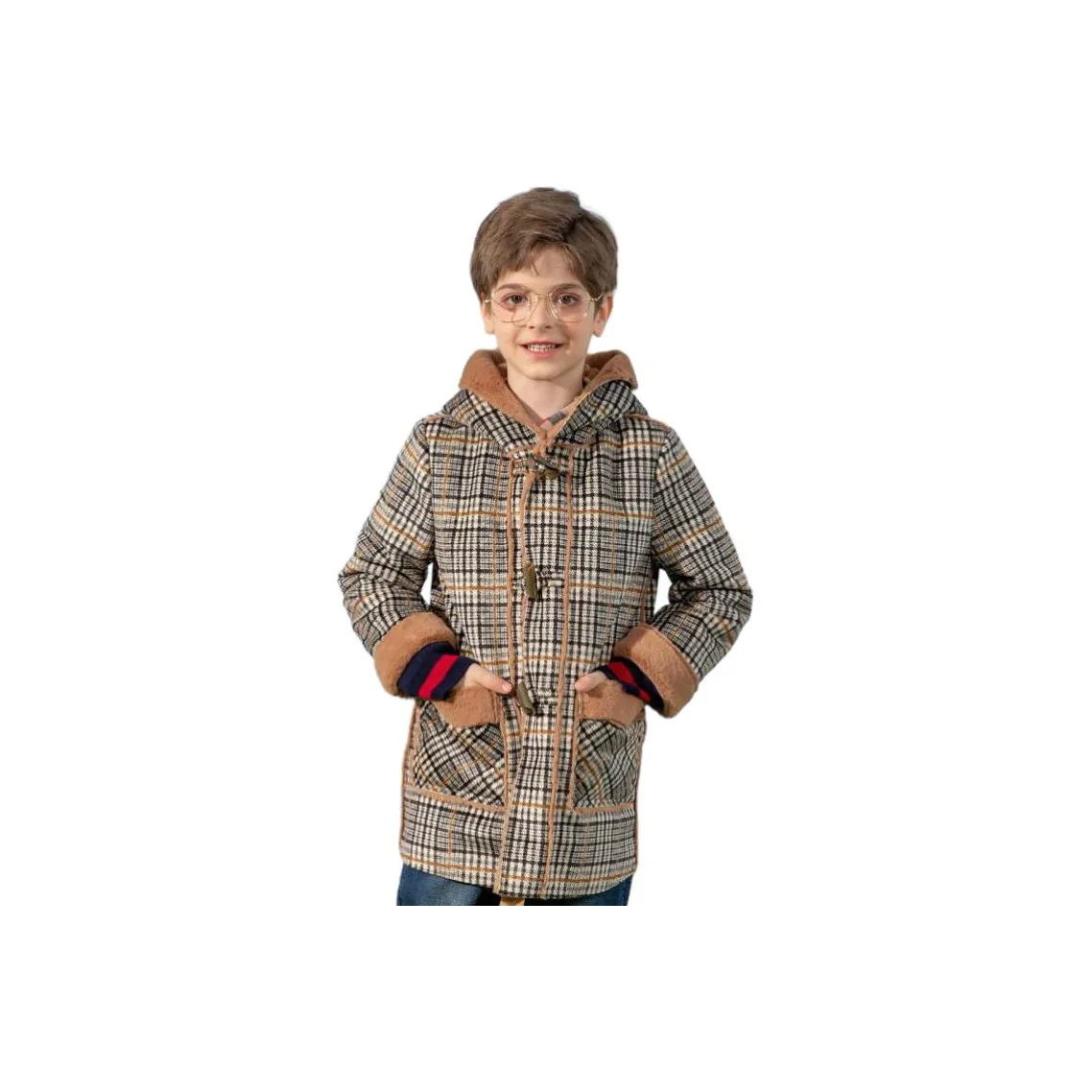 IVY HOUSE;IH Кофейный Унисекс Шерстяное пальто