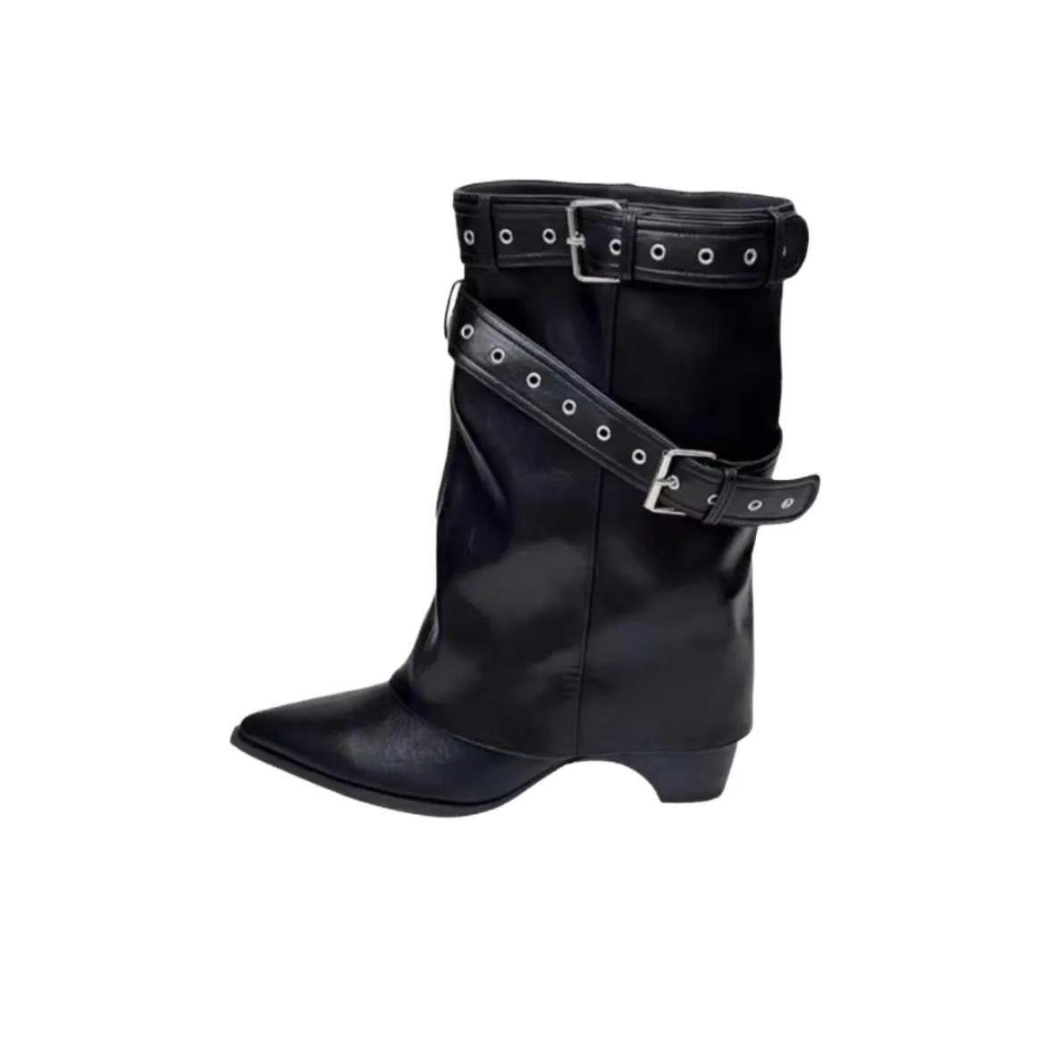 WUJI Crew Denim Martin Boots Women's