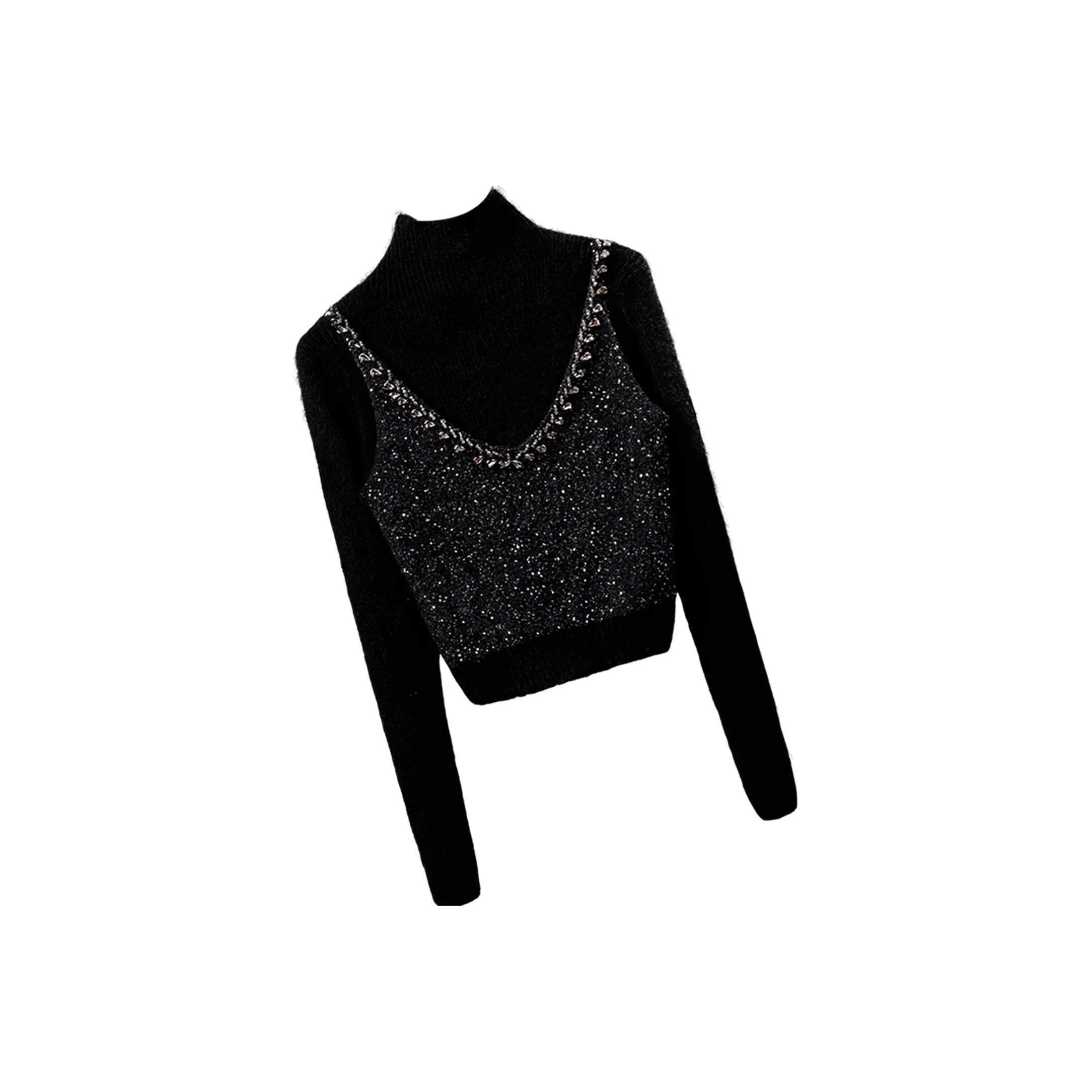 SIBAISHE Черные Женские Свитера