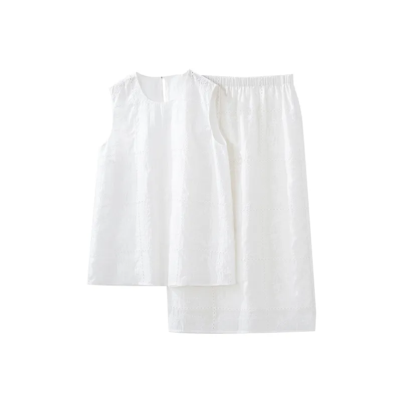 Musewave Фиксация Вышивка Без рукавов Майка Эластичный HIGH RISE Юбка Одежда Комплекты Женские