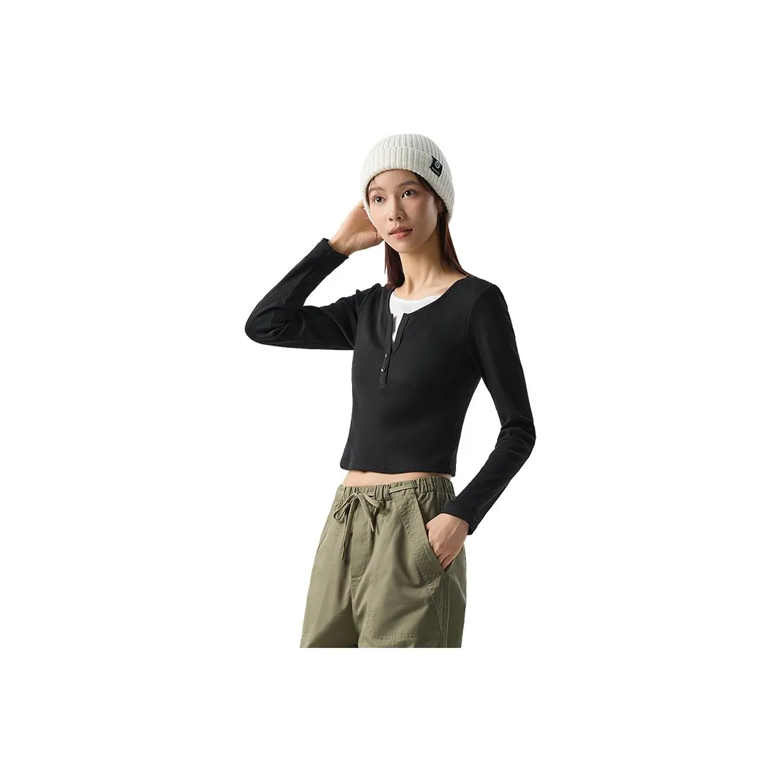 SEM R Стандартный Длинный Рукав Т-Рубашка Женская