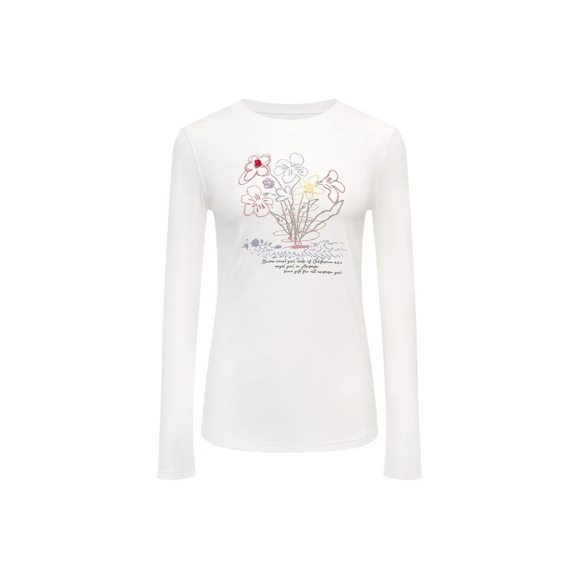 Ariseism Дизайн Inspired Граффити Букет Длинный Рукав Т-Рубашка Для Женщин Осенний Облегающий крой Топ Женские