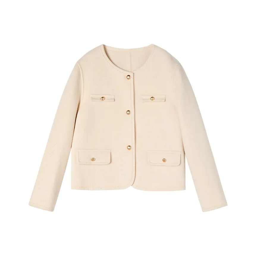 XIANGYING Цапельно-белый Женское пальто