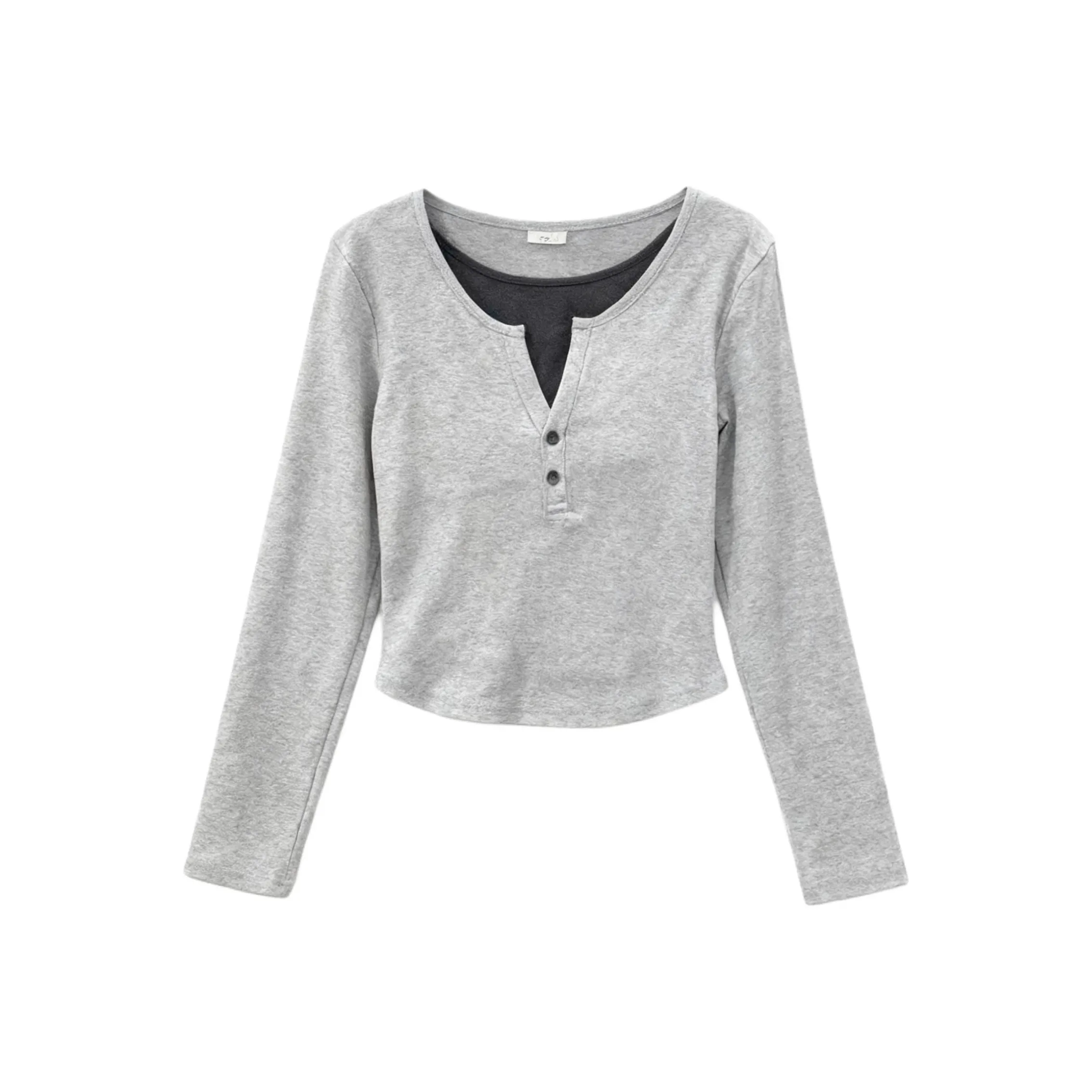 EMDPN 100% хлопок Длинный рукав Т-рубашка Женская Основа Топ Женский