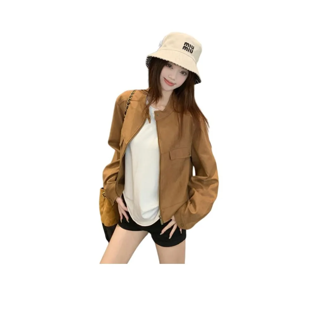 OURUOKE Коричневый Женский Куртка