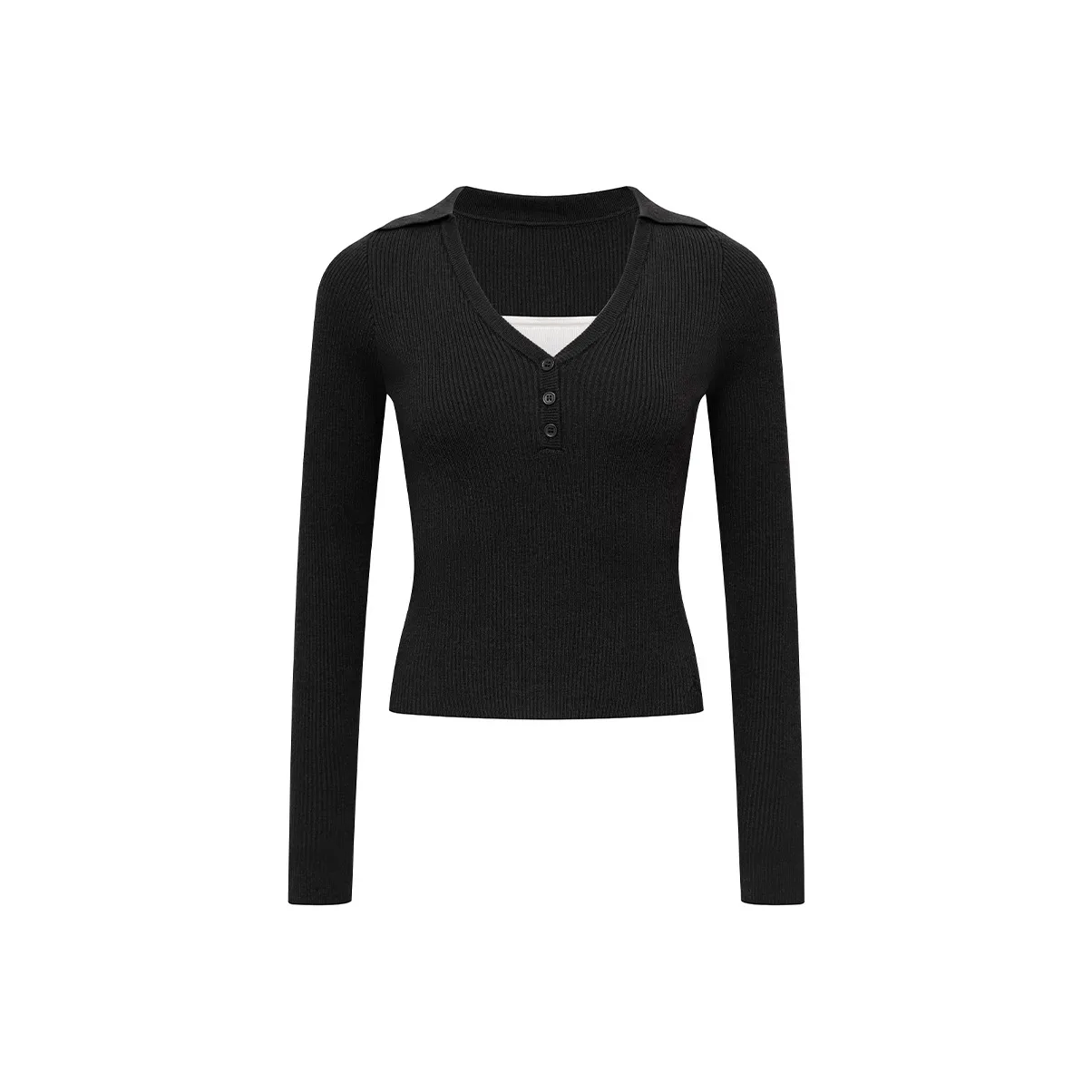 Ariseism Поло-воротник Трикотажная ткань Свитер Женские ОКТЯБРЬ Облегающий крой Топ Женские