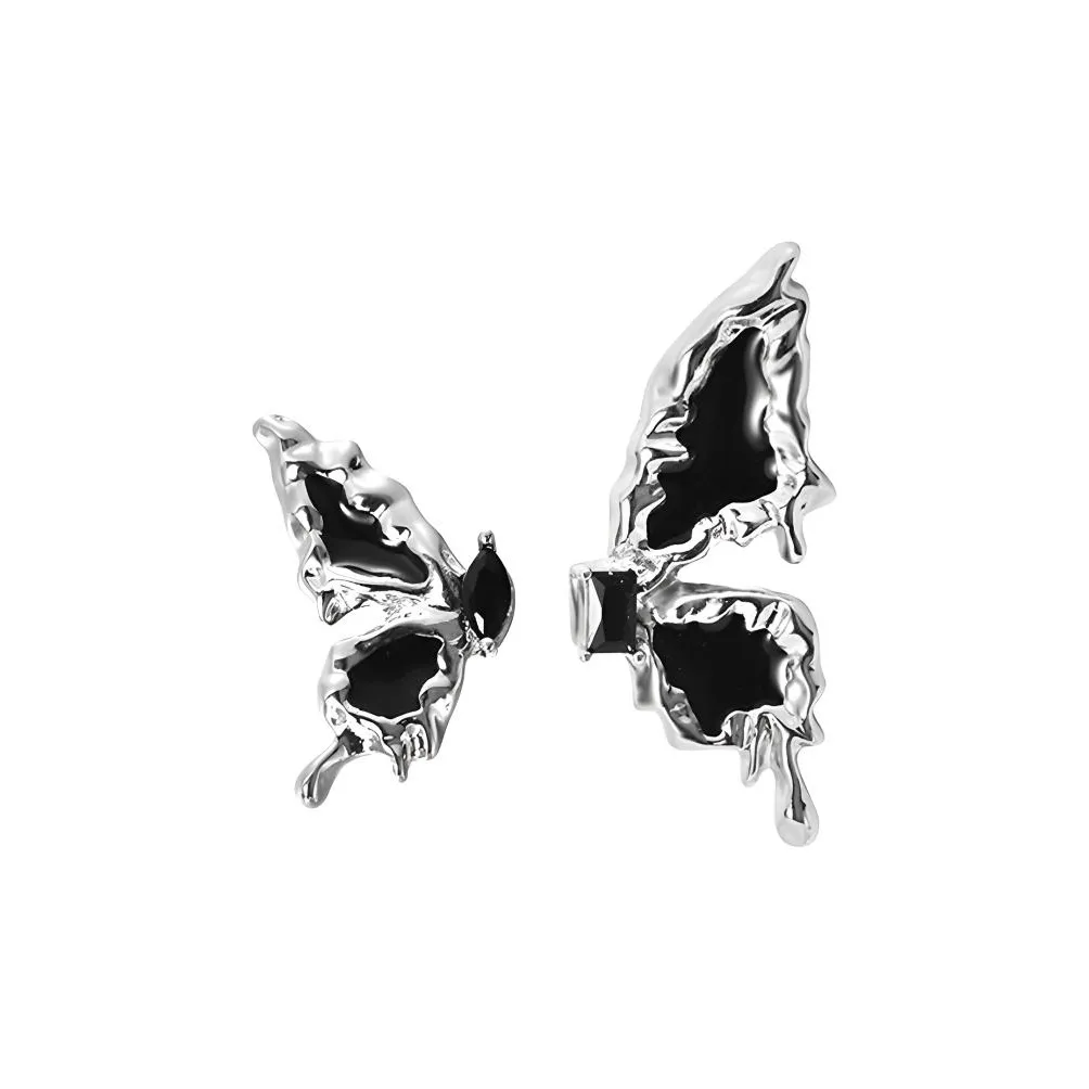 Серьги PAYMERY MULTI Layer Гальванизированные Антиаллергенные Женские Серебряные Черные