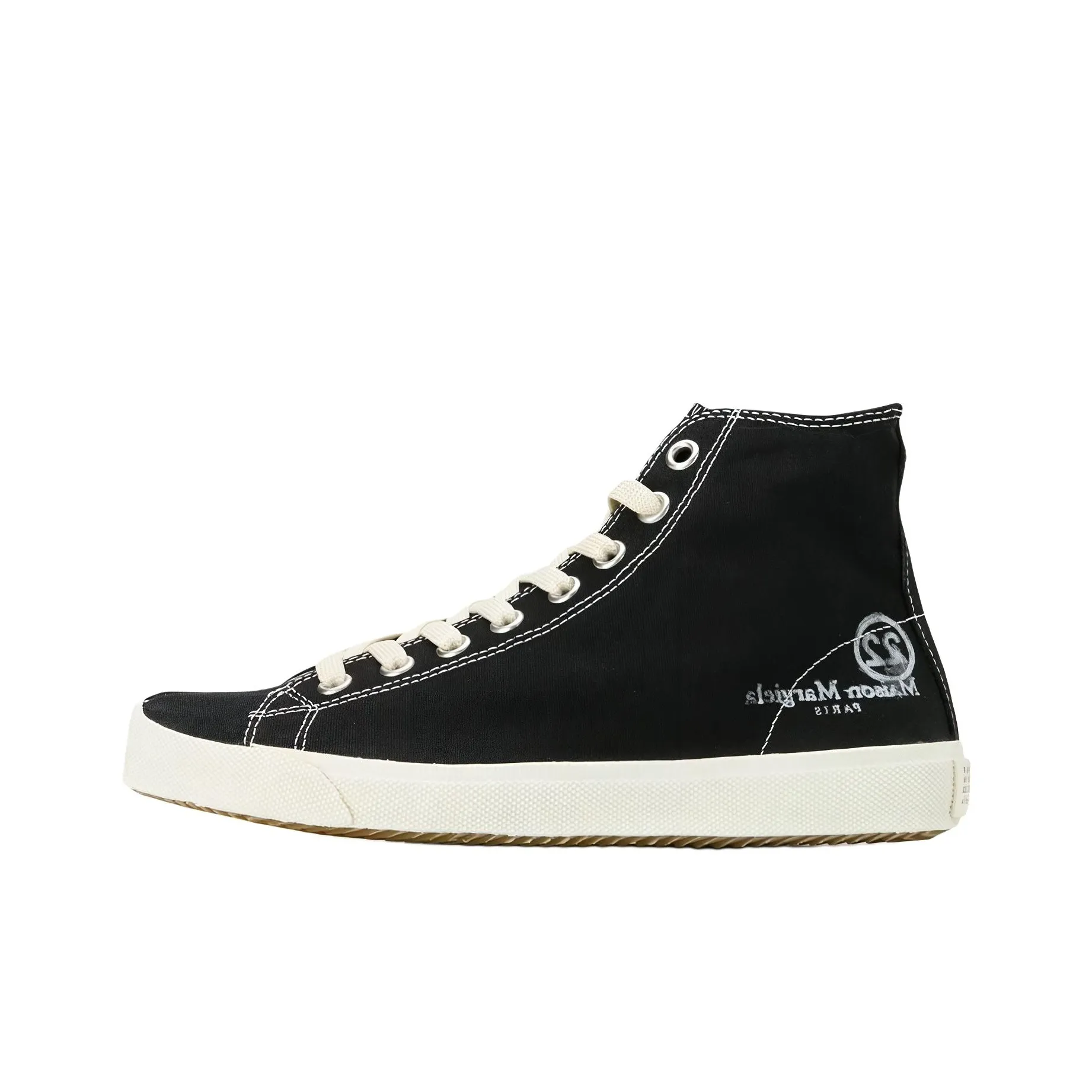 Maison Margiela Tabi Canvas Shoes Women's High Top Black