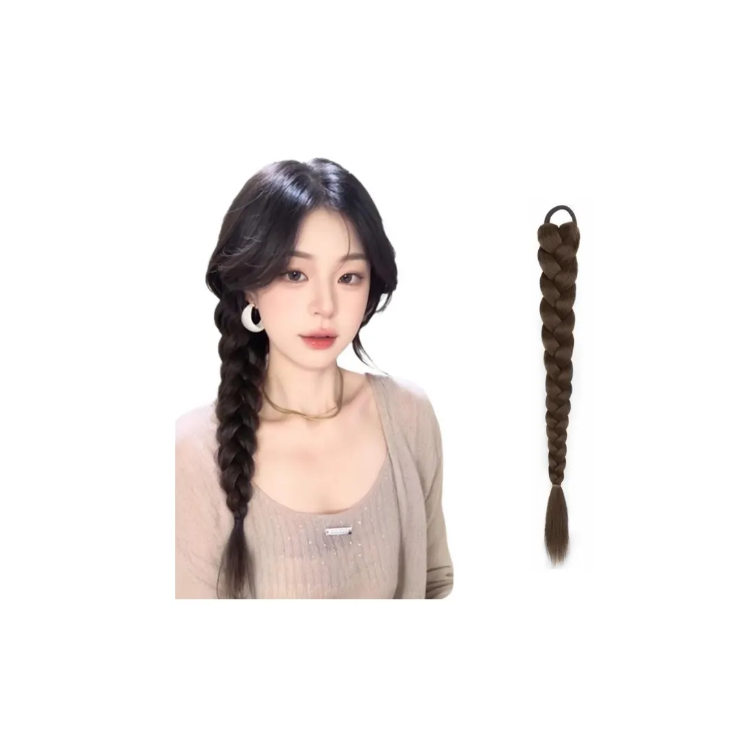 MUYAN Твист Боковая сторона Пончо Перук Брасы