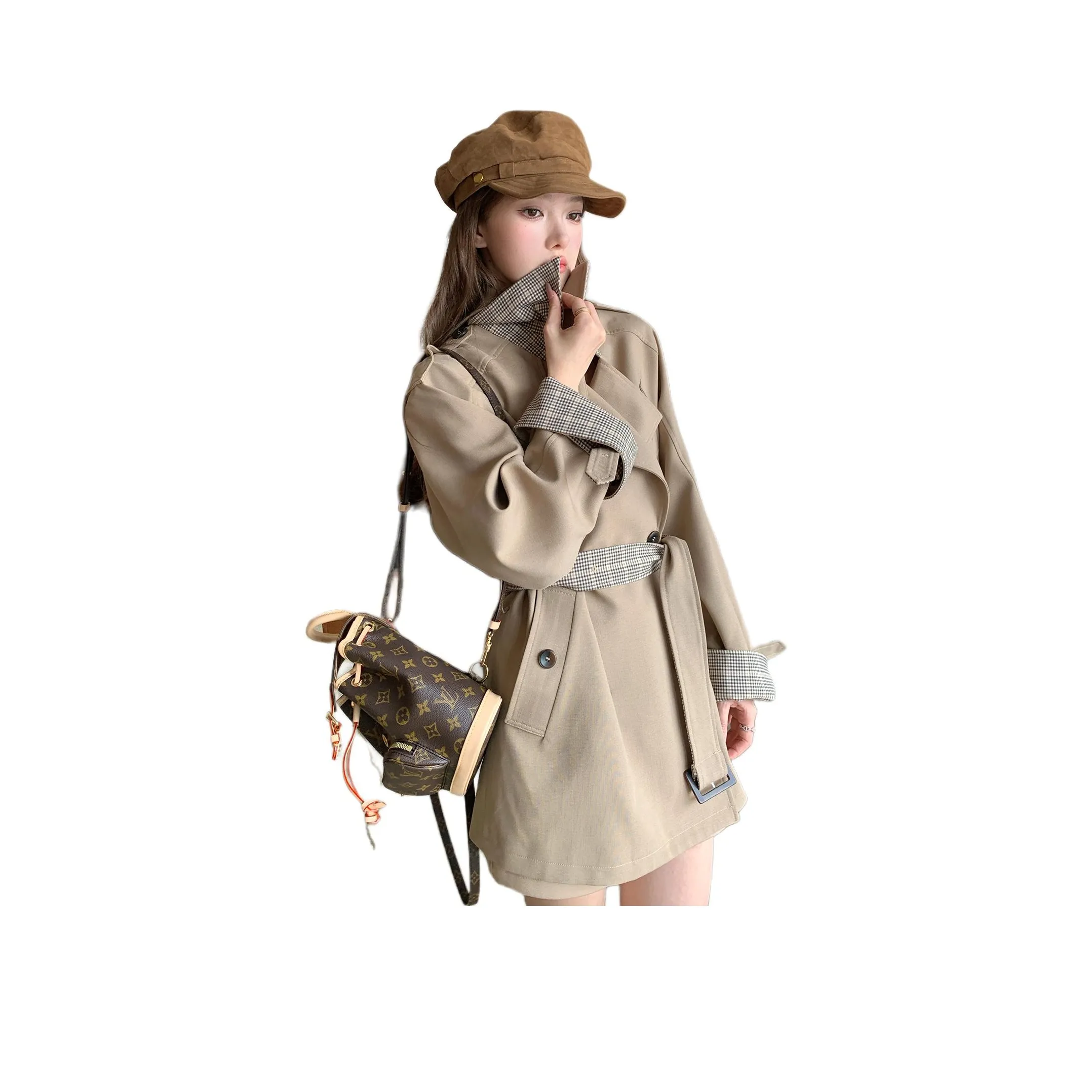 OURUOKE Женская тренч-куртка