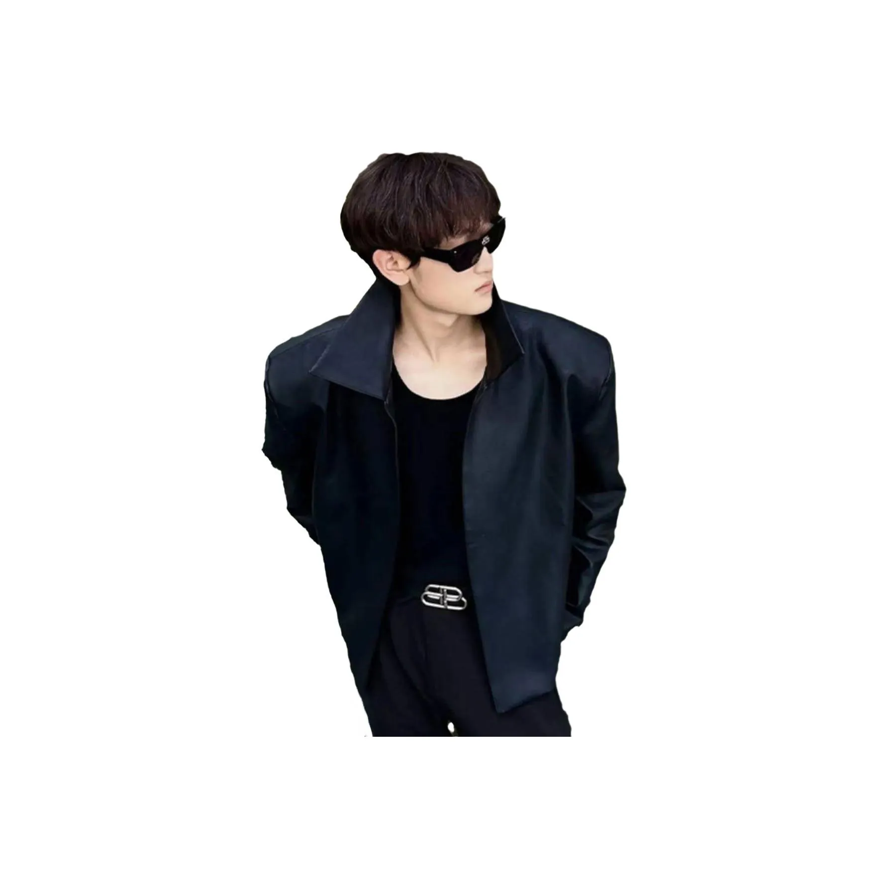 TR Черный Унисекс Кожаные куртки