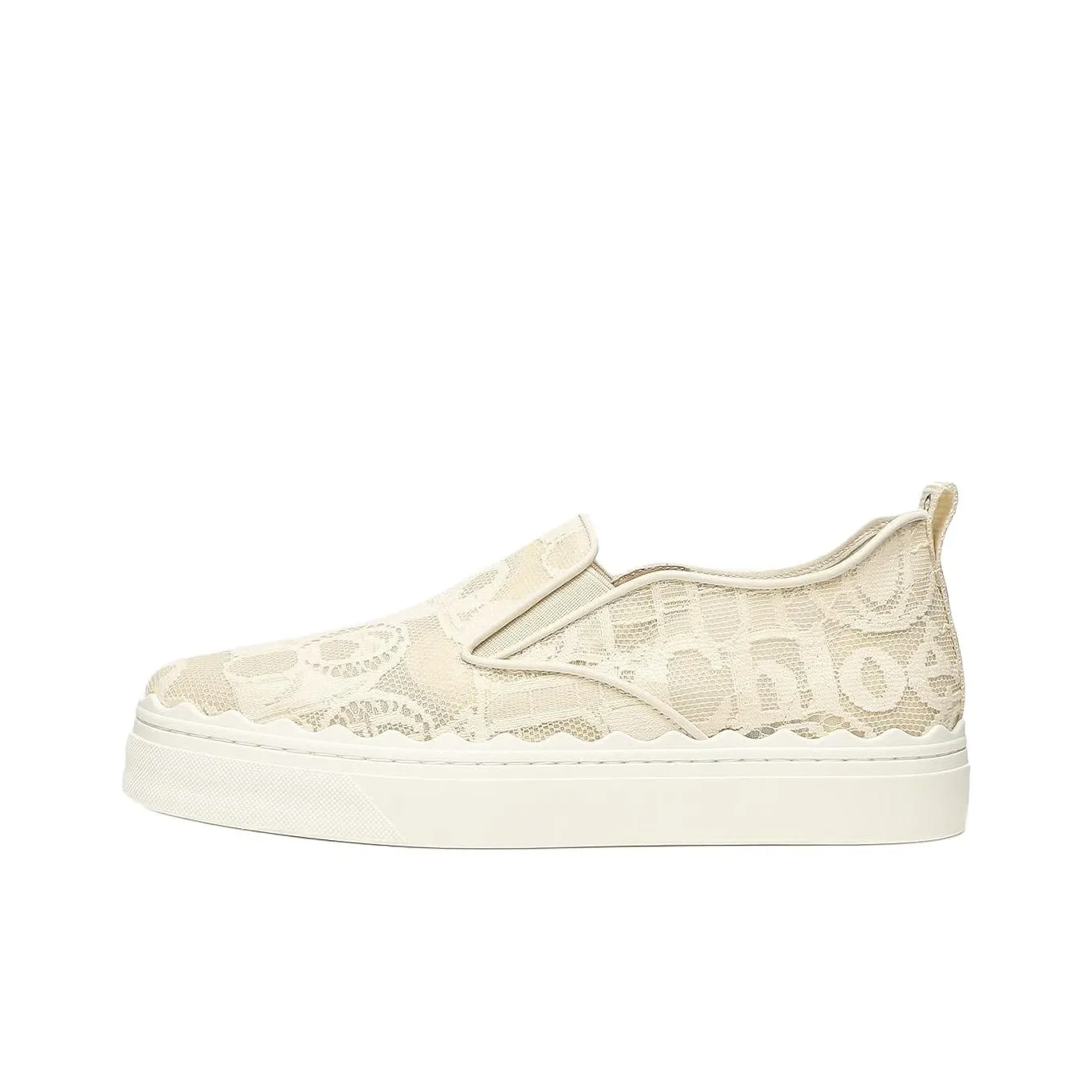 Chloé Lauren Skateboard Shoes Women's Low Top Light Beige