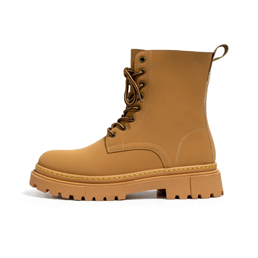 Medd Желтый Ботинки Колено Высокие Мартин Ботинки 4CM Мужские