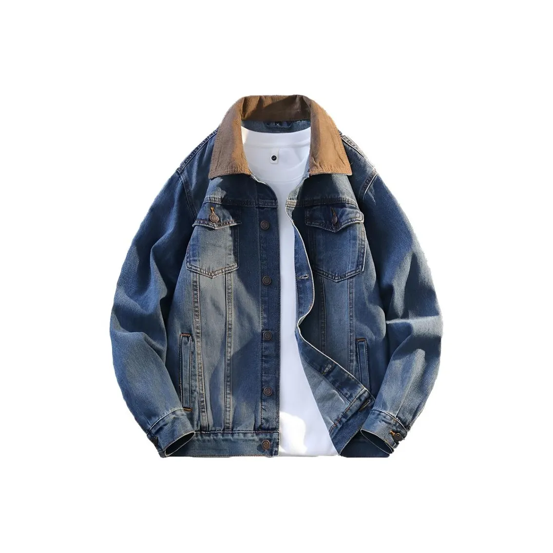 ONENINE34PM Винтажный синий Мужской Джинсовые куртки