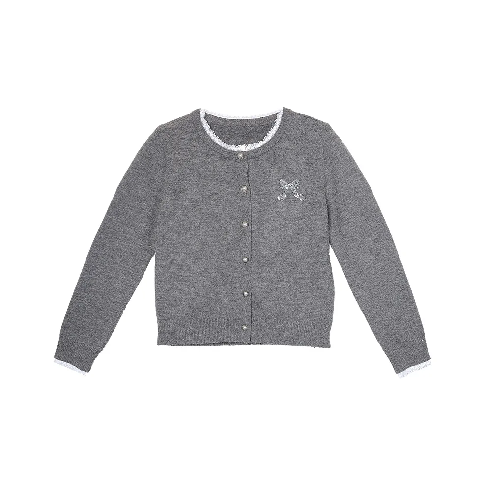 Betu Сто штук кружево отделка круглый вырез стандартный коммутирование стиль позиционирование трикотаж женский