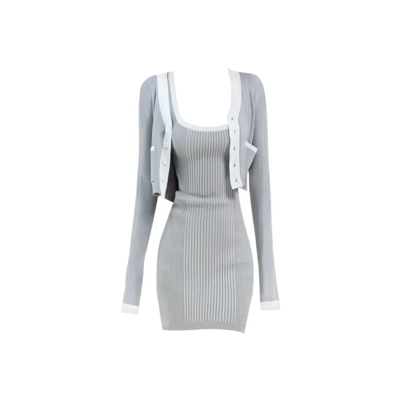 Wang Leshi Длинное платье с длинными рукавами женское