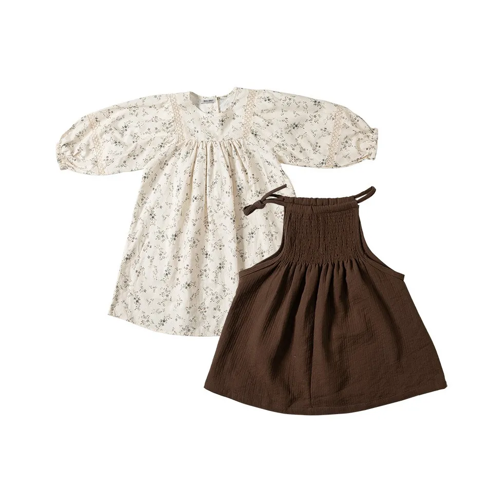 Дети 3-7 лет Юбка Bull Thunder Цветочное платье 2025 Осенняя серия