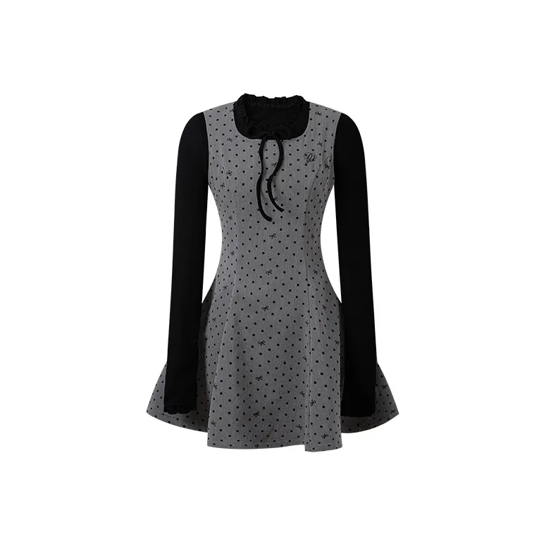 DGOLD Серый Сарафан + Черная Рубашка Женские Комплекты с Юбкой