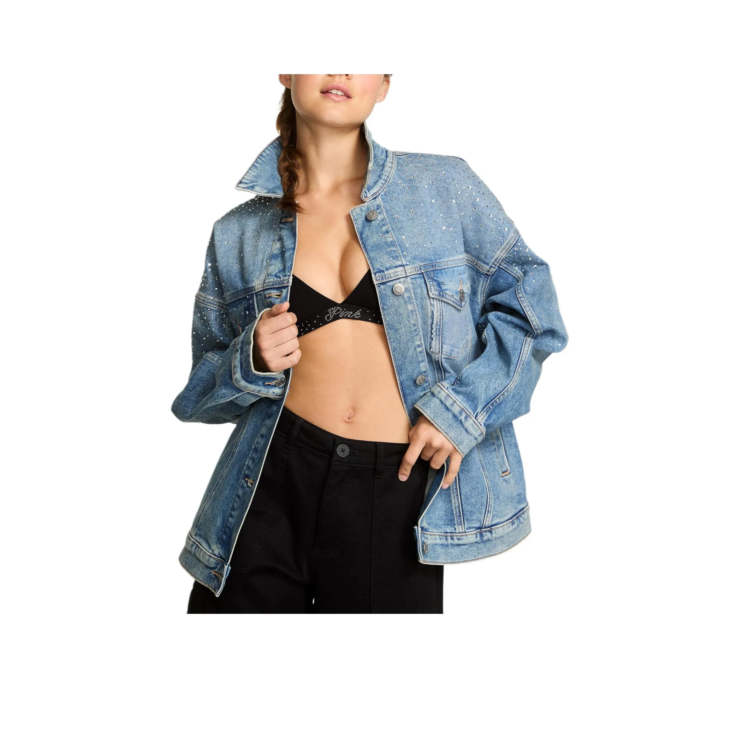 Victoria's Secret Розовый Деним Куртка Женская