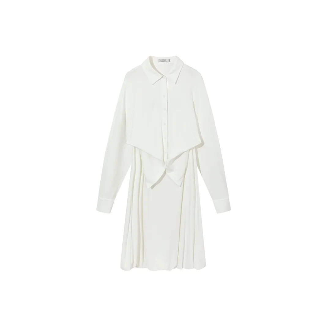 Ouyang Длинный рукав Платье Женское