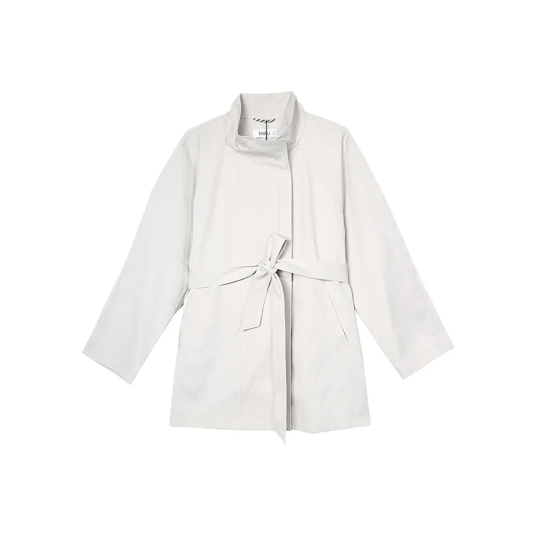 betu Baitu Премиум Feel Воротник-стойка MID Длина Обычный Длинный Sleeved Коммутирование Весна-осень Женские