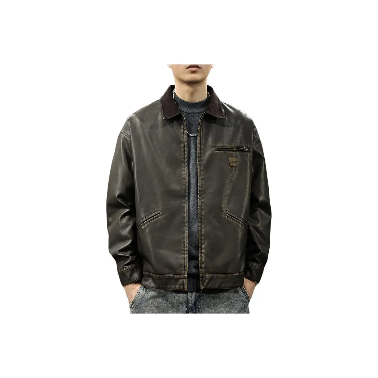 QIANJINNIU Кожа Куртка Мужская