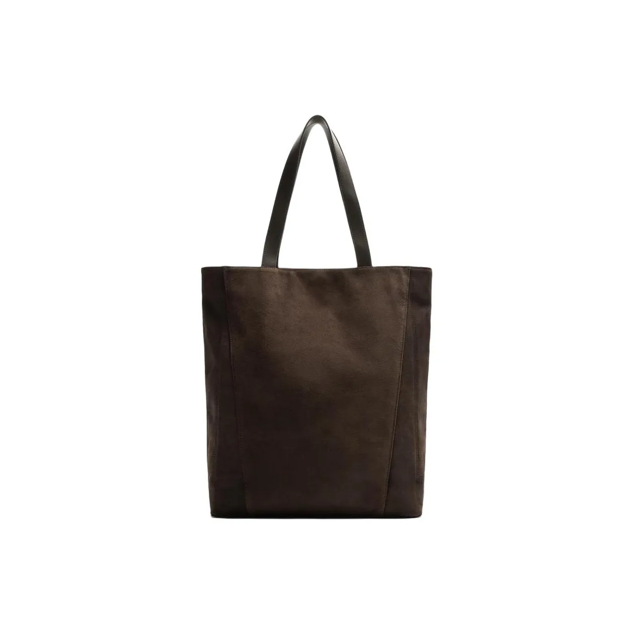 ZARA Сумка Tote из коровьей кожи плечевая сумка унисекс коричневый