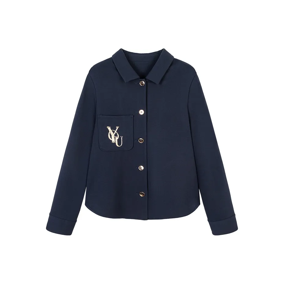 Ouyang Темно-синие женские рубашки
