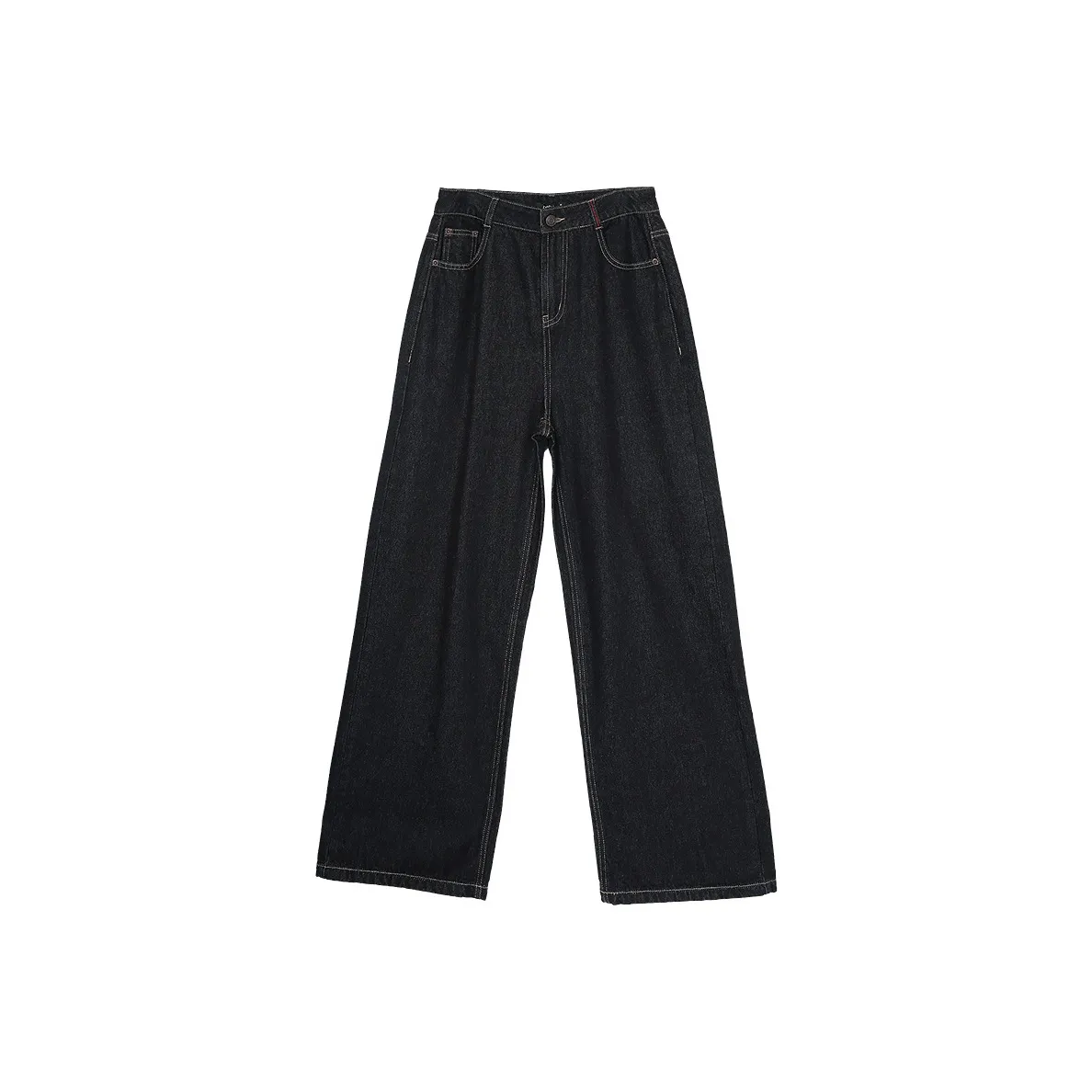 Betu Baidu Широкие брюки Деним Брюки Свободный крой Коммутирование Позиционирование стиля HIGH RISE Весна-осень Женские