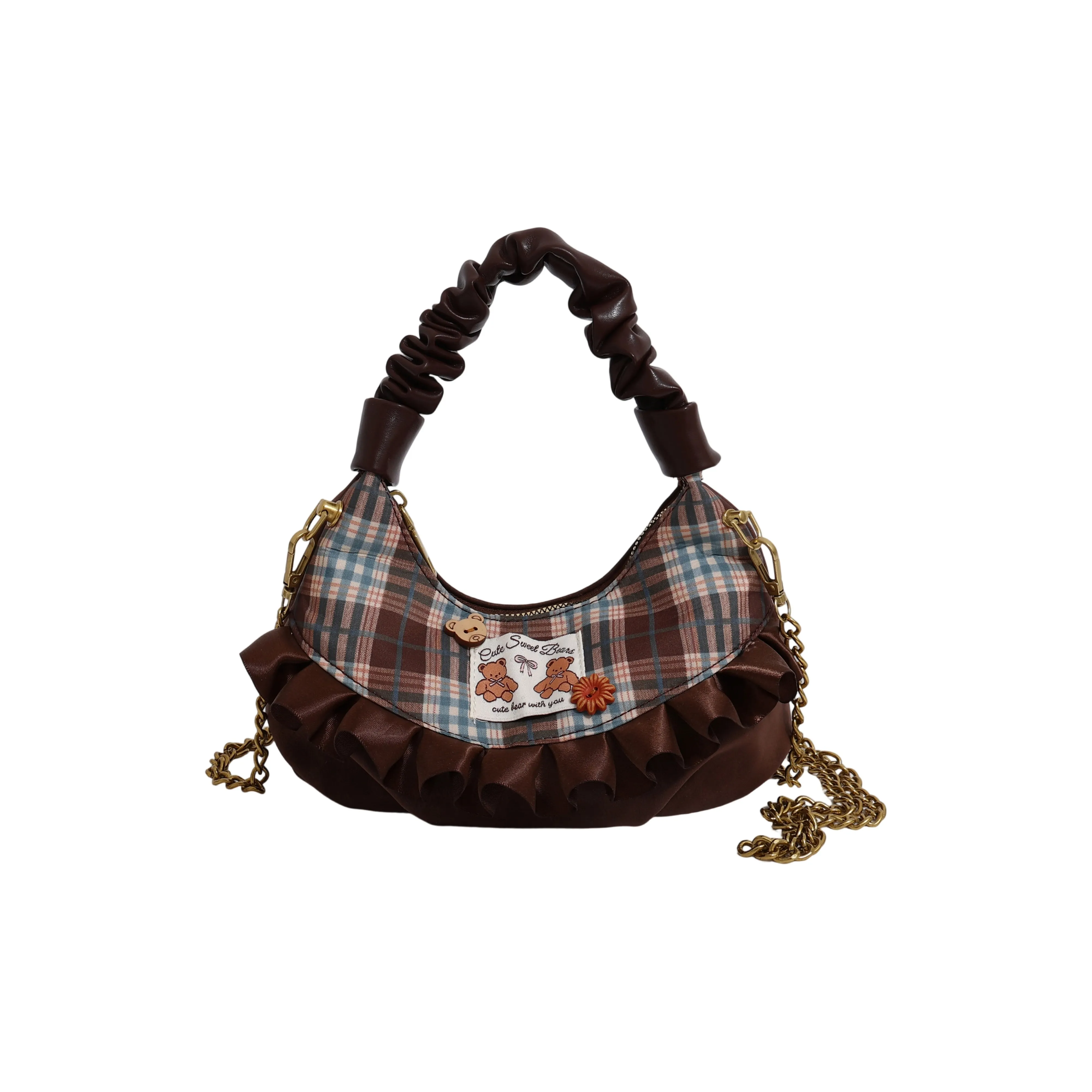 RIVMIND ПУ (полиуретан) Сумка через плечо Стандартная Женская Кофейного цвета