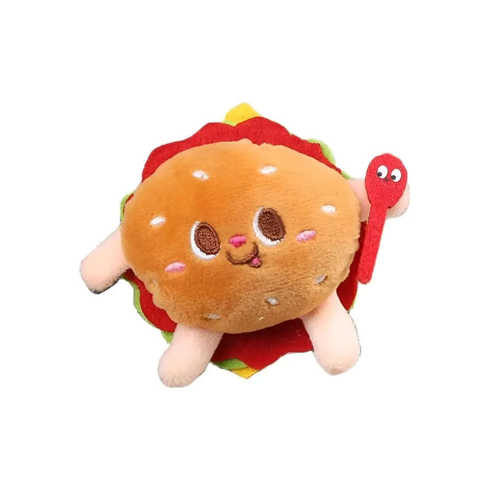 LONGZHIYOU Милый Мягкий и Очаровательный Картофель фри Гамбургер Hot Dog и Курица Drumstick Плюшевый Брелок 8 см 10 см Высота